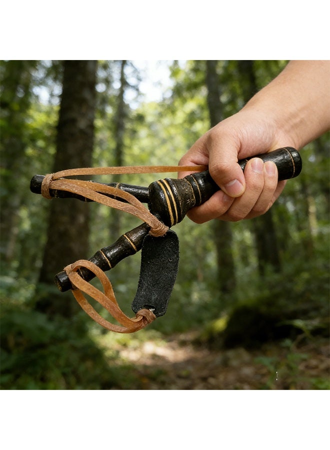 Wooden Slingshot Catapult Hand Made Classic Bamboo Style Traditional Toy For Kids - Image 2